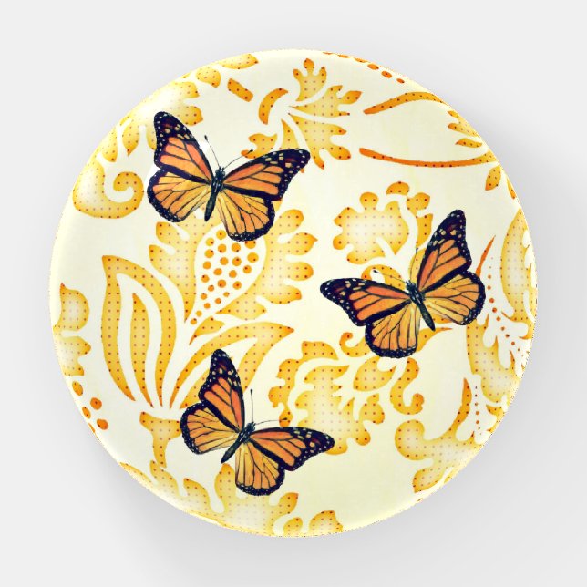 Vintage Style Artsy Monarch Butterfly Paperweight (Front)