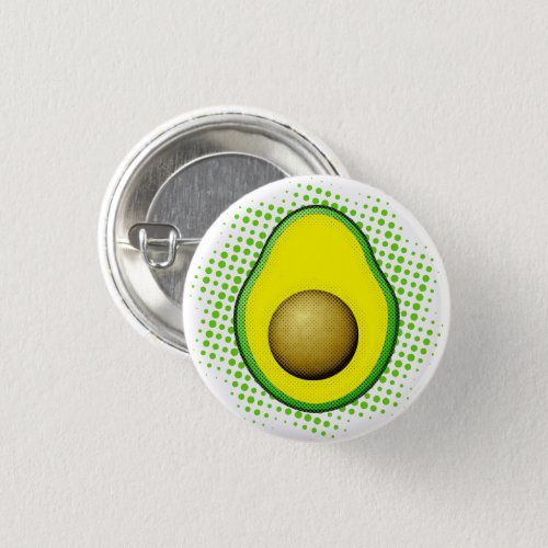 Vintage Style Avocado Drawing Button