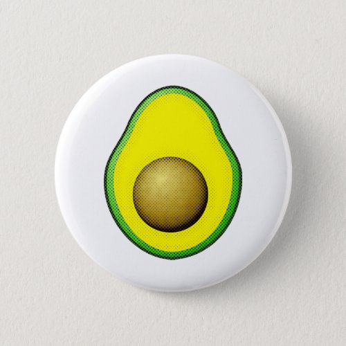 Vintage Style Avocado Drawing Button