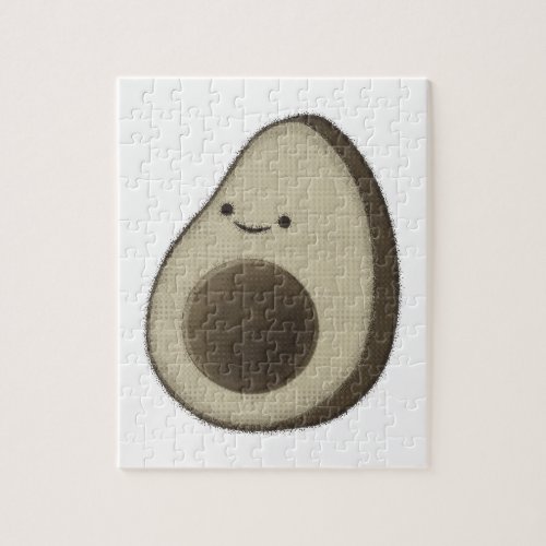 Vintage Style Avocado Drawing Jigsaw Puzzle