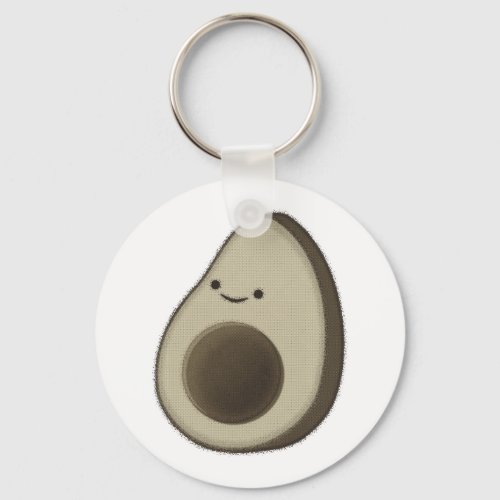 Vintage Style Avocado Drawing Keychain