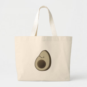 Vintage Style Avocado Drawing Large Tote Bag