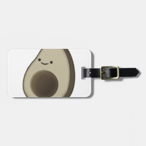 Vintage Style Avocado Drawing Luggage Tag