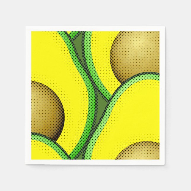Vintage Style Avocado Drawing Napkins (Front)