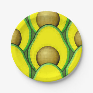 Vintage Style Avocado Drawing Paper Plates