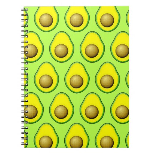 Vintage Style Avocado Drawing Pattern Notebook