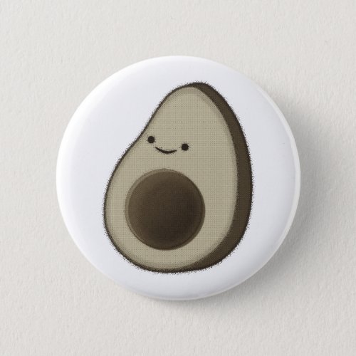 Vintage Style Avocado Drawing Pinback Button