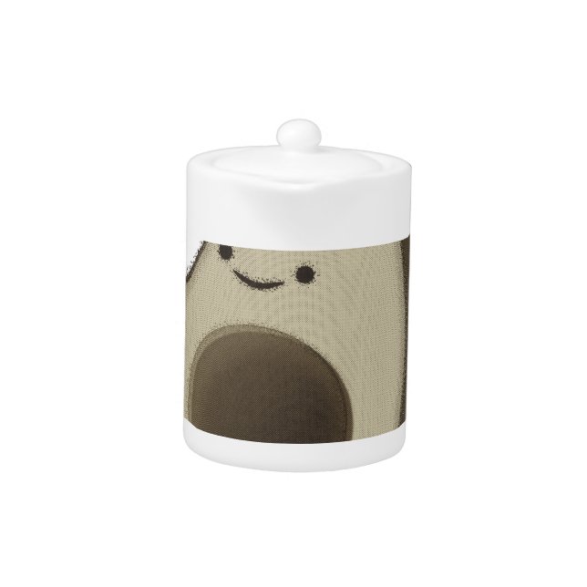 Vintage Style Avocado Drawing Teapot (Front)