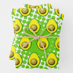 Vintage Style Avocado Drawing Wrapping Paper Sheets