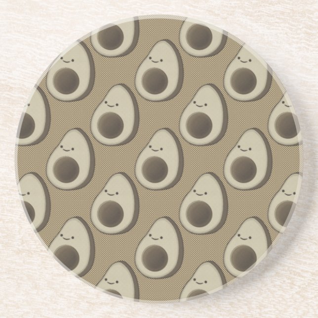 Vintage Style Avocado Pattern Coaster (Front)