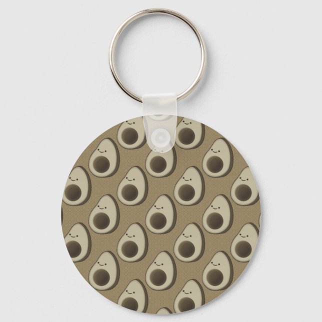 Vintage Style Avocado Pattern Keychain (Front)
