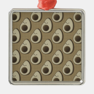 Vintage Style Avocado Pattern Metal Ornament