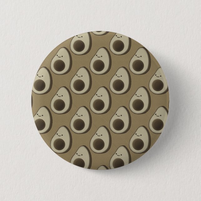 Vintage Style Avocado Pattern Pinback Button (Front)
