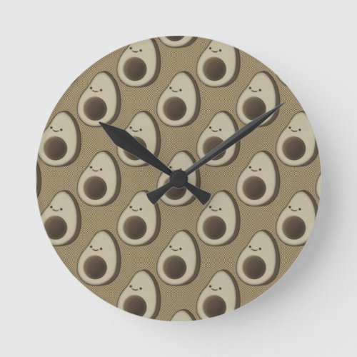 Vintage Style Avocado Pattern Round Clock