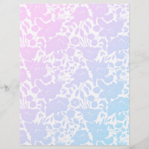 Vintage style baby blue blush pink ombre floral flyer
