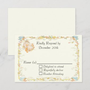 vintage Style Baby Shower RSVP Card | Zazzle