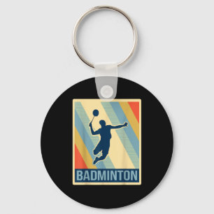 Vintage Style Badminton T Shirt Keychain