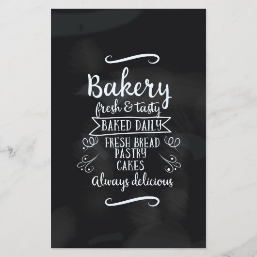 Vintage style Bakery Chalkboard poster (Back)