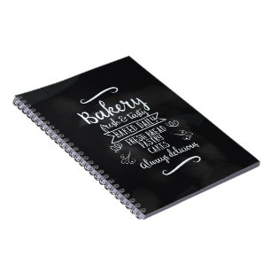 Vintage style Bakery Chalkboard poster Notebook