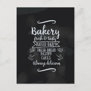 Vintage style Bakery Chalkboard poster Postcard