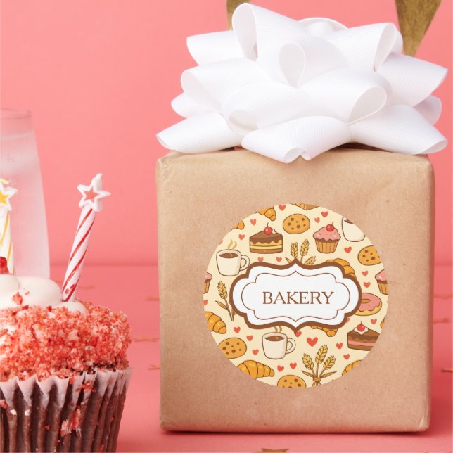 Vintage Style Bakery Classic Round Sticker (Party)