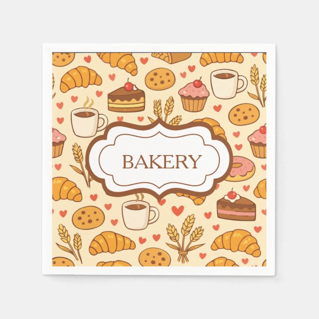 Vintage Style Bakery Napkins (Front)