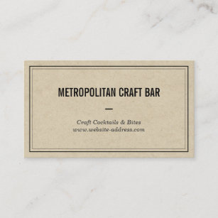 Vintage Style Bar, Restaurant Business Card