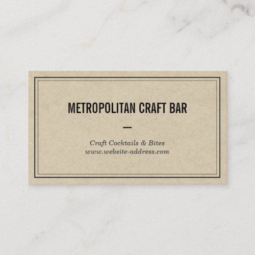 Vintage Style Bar Restaurant Business Card