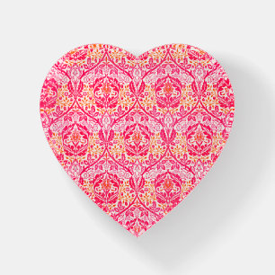Vintage Style Baroque Pink Pattern Heart Paperweight