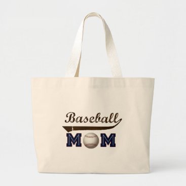 Vintage Style baseball mom Large Tote Bag