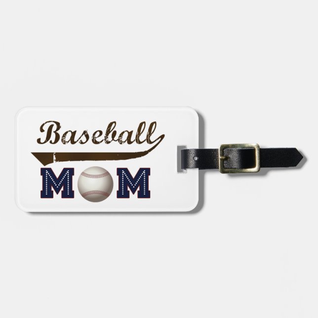 Vintage Style baseball mom Luggage Tag (Front Horizontal)