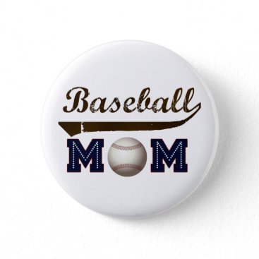 Vintage Style baseball mom Pinback Button