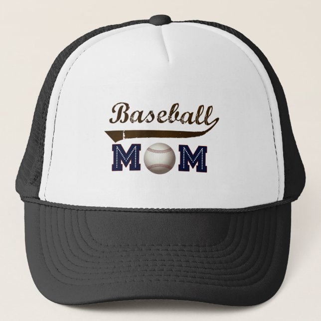 Vintage Style baseball mom Trucker Hat (Front)