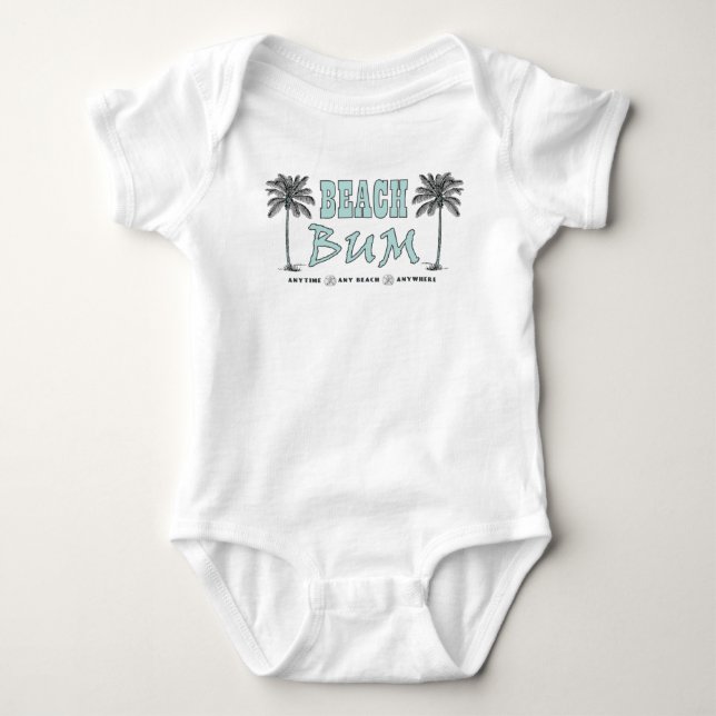 Vintage Style Beach Bum Baby Onsie Baby Bodysuit (Front)