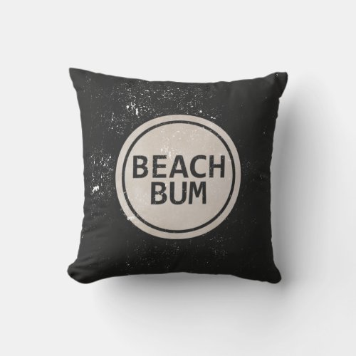 Vintage Style Beach Bum Beach Tag Pillow
