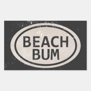 Vintage Style Beach Bum Beach Tag Stickers