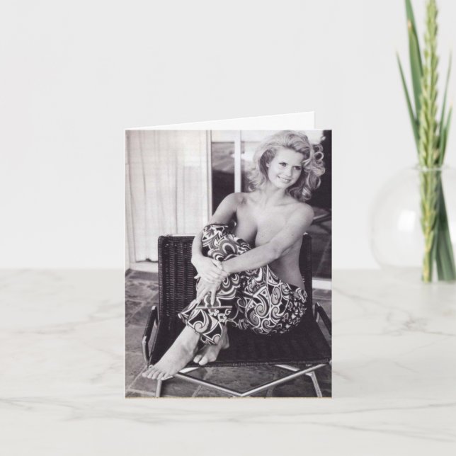 Vintage-Style Beautiful Woman Note Card (Front)