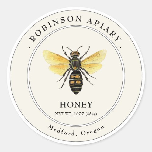 Vintage style Bee Honey Jar label
