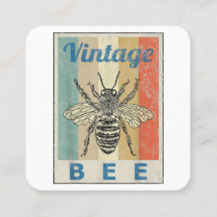 Vintage Style Bee Queen Honey Beekeeper Beekeeping Square Business Card