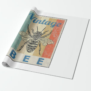 Vintage Style Bee Queen Honey Beekeeper Beekeeping Wrapping Paper