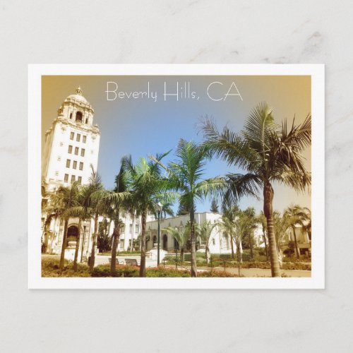 Vintage Style Beverly Hills Postcard Postcard