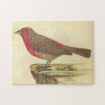 [ Thumbnail: Vintage Style, Bird Standing On a Ledge Jigsaw Puzzle ]