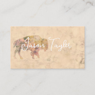 vintage style bison design double sided business card