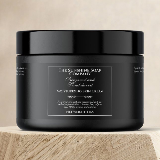 Vintage Style Black Cosmetics Jar Label (Creator Uploaded)