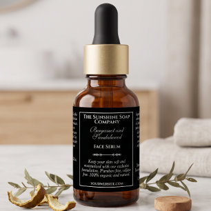 Vintage Style Black Dropper Bottle Label