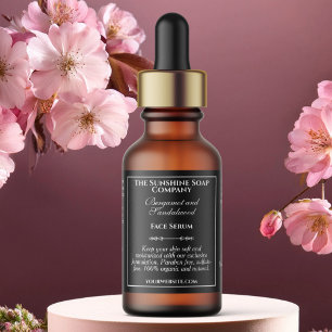 Vintage Style Black Dropper Bottle Label