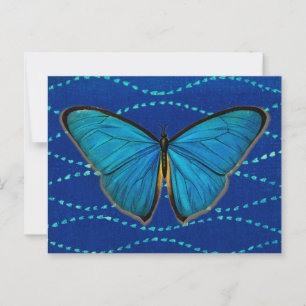 Vintage Style Blue Butterfly Postcard
