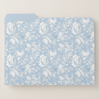 Vintage Style Blue Chinoiserie File Folder