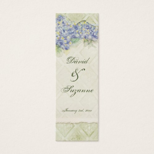 Vintage Style Blue Hydrangea Floral Swirl Damask