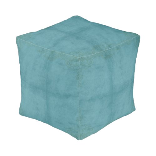 Vintage Style Blue Pattern Poof Pouf